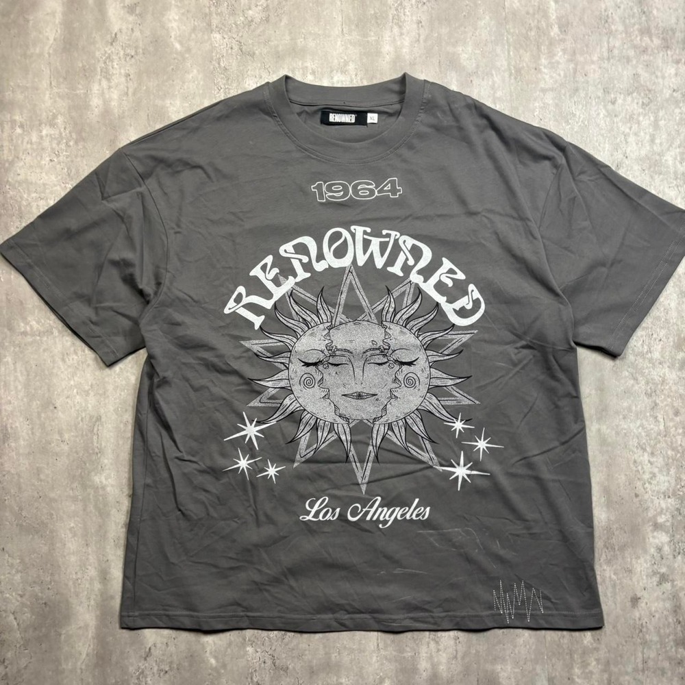 Renowned LA Graphic Tee Mens XL Gray Excellent Celestial Sun 1964 Shirt